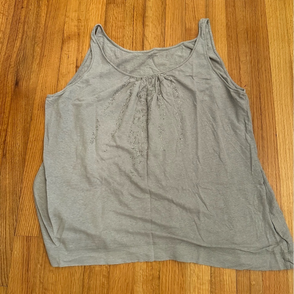 EILEEN FISHER Sequin Light Knit Gray Tank Top Size XL(v)